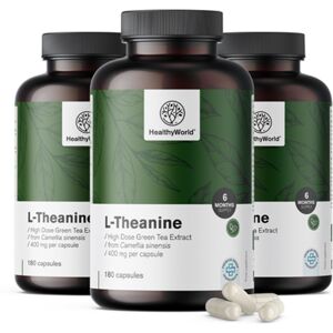 HealthyWorld® 3x L-Théanine 400 mg, ensemble 540 gélules