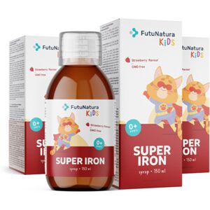 FutuNatura KIDS 3x Super Iron : Fer + vitamines B, sirop pour enfants, ensemble 450 ml