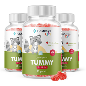 FutuNatura KIDS 3x TUMMY - Gummies pour enfants pour la digestion, ensemble 90 gummies