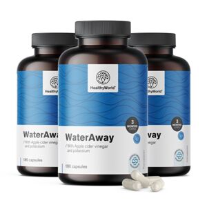 HealthyWorld® 3x WaterAway - gélules draineur rétention d'eau, ensemble 540 gélules