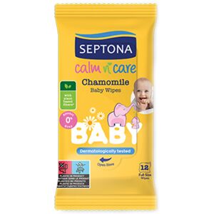 Septona Lingettes hydratantes pour bébé à la camomille, 12 lingettes - Publicité