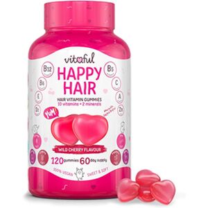 Vitaful Happy Hair vitamines pour cheveux, 120 bonbons gelifies