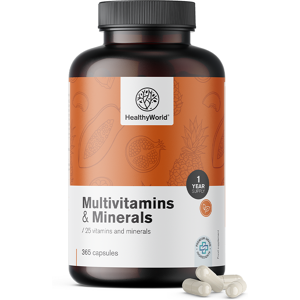 Healthy World Multivitamines et mineraux, 365 gelules