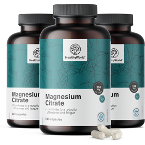 Healthy World 3x Citrate de magnésium 234 mg, ensemble 720 gélules