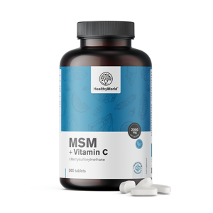 Healthy World MSM 2000 mg - avec vitamine C, 365 comprimes