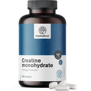 Healthy World Créatine monohydrate 3000 mg, 180 comprimés