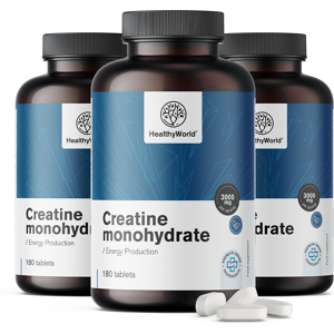 Healthy World 3x Créatine monohydrate 3000 mg, ensemble 540 comprimés