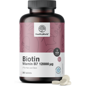 Healthy World Biotine 12000 µg, 365 comprimés