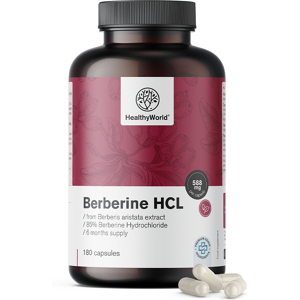 Berbérine HCL 500 mg, 180 gélules