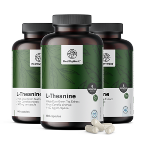 Healthy World 3x L-Théanine 400 mg, ensemble 540 gélules