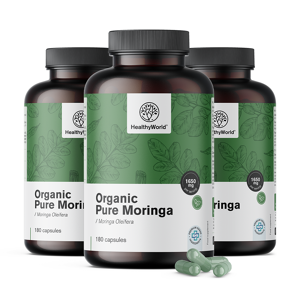 Healthy World 3x Moringa BIO 1650 mg, ensemble 540 gélules