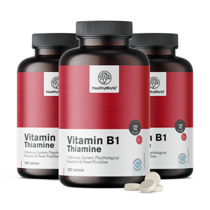 Healthy World 3x Vitamine B1 - thiamine 100 mg, ensemble 540 comprimés