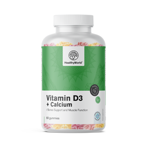 Healthy World Vitamine D3 + Calcium, 60 gummies