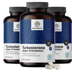 Healthy World 3x Turkesterone 1200 mg, ensemble 270 gelules