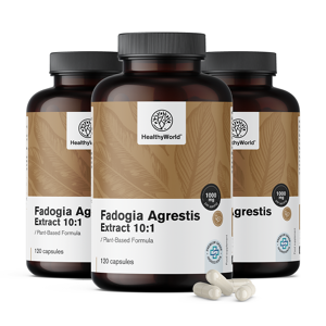 Healthy World 3x Fadogia Agrestis 1000 mg, ensemble 360 gelules