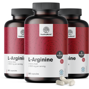 Healthy World 3x L-arginine 4500 mg, ensemble 1095 gelules