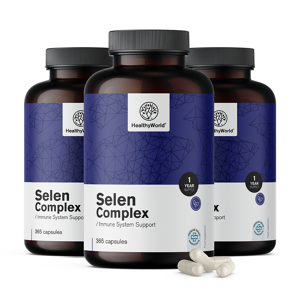 Healthy World 3x Selenium complexe 200 µg, ensemble 1095 gelules