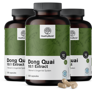 Healthy World 3x Angélique de Chine - Dong Quai 530 mg, ensemble 360 gélules