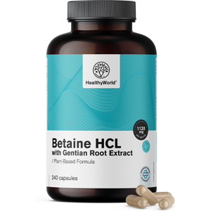 Healthy World Betaïne HCL 1120 mg, 240 gelules