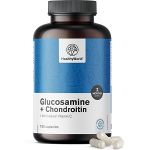 Healthy World Glucosamine + chondroïtine, 180 gelules