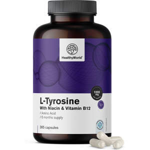 Healthy World L-tyrosine 1000 mg, 365 gélules