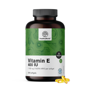 Healthy World Vitamine E 400 ui, 240 gélules molles