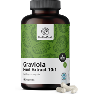 Graviola 200 mg - extrait 10:1, 180 gélules