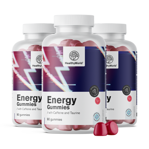 Healthy World 3x Energy - Gummies pour stimuler l'energie, ensemble 270 gummies