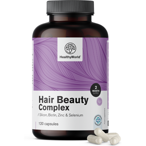 Healthy World Hair Beauty Complex - Vitamines et mineraux pour cheveux, 120 gelules