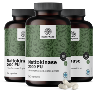 Healthy World 3x Nattokinase 2000 UF, ensemble 720 gelules