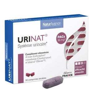 UriNat - Complément Alimentaire Confort Urinaire - Cranberry Hibiscus et Orthosiphon - Boîte de 30 Comprimés - Fabrication Française - NaturAvignon - Publicité