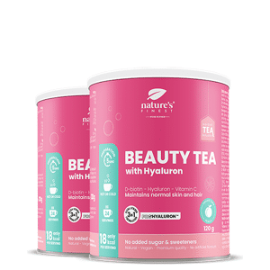 Nature's Finest Beauty Tea with Hyaluron and Biotin 1+1   Hydratation de la peau   Thé fonctionnel   Anti-âge   ProHyaluron™   Bio   Végétalien   collagène - Publicité