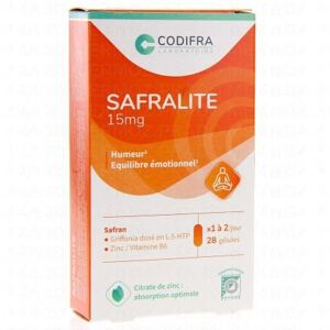 CODIFRA Safralite 15 mg amelioration de l'humeur equilibre emotionnel 28 gelules