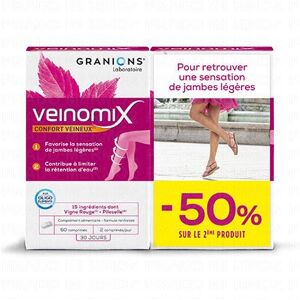 Granions Veinomix Lot De 2 Boîtes De 60 Comprimés - Publicité