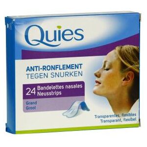 QUIES Bandelettes nasales anti-ronflement transparentes grande boite de 24