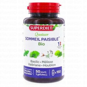 SUPERDIET Quatuor Sommeil Paisible Bio 150 gélules - Publicité