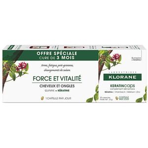 Trio Complements Alimentaires KeratinCaps Force Vitalite Cheveux Ongles Klorane