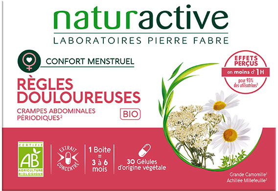 Naturactive Règles Douloureuses Crampes Abdominales Bio 30 gélules végétales