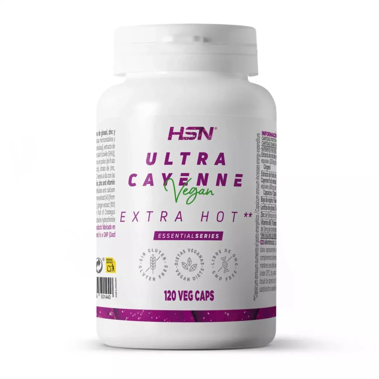 HSN Ultra cayenne extra hot*(2,25% capsaïcine) - 120 veg caps