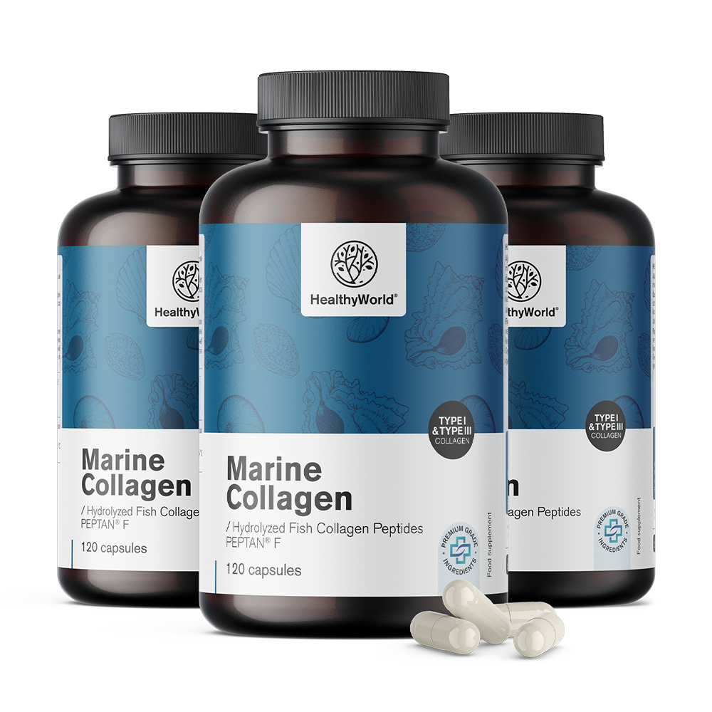 Healthy World 3x Collagène marin 1170 mg, ensemble 360 gélules
