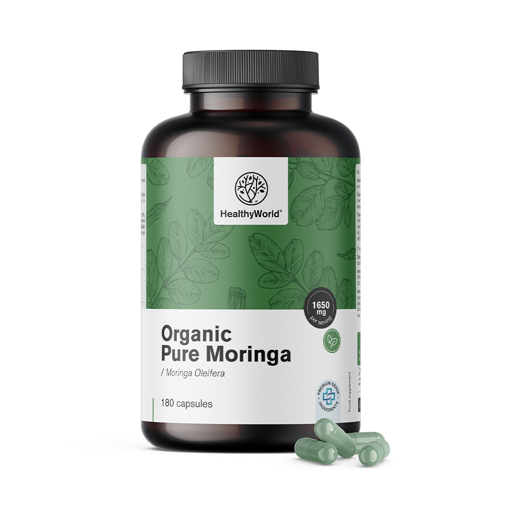 Healthy World Moringa BIO 1650 mg, 180 gélules