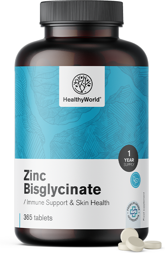 Healthy World Bisglycinate de zinc 15 mg, 365 comprimés