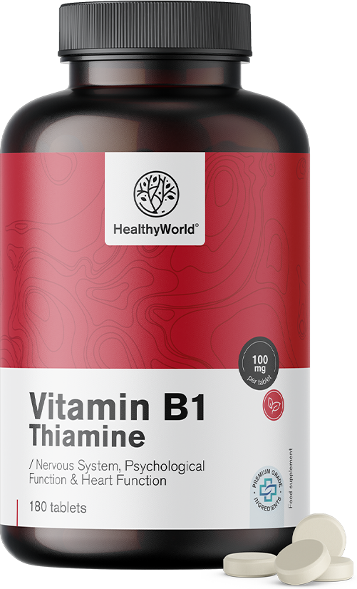 Healthy World Vitamine B1 - thiamine 100 mg, 180 comprimés