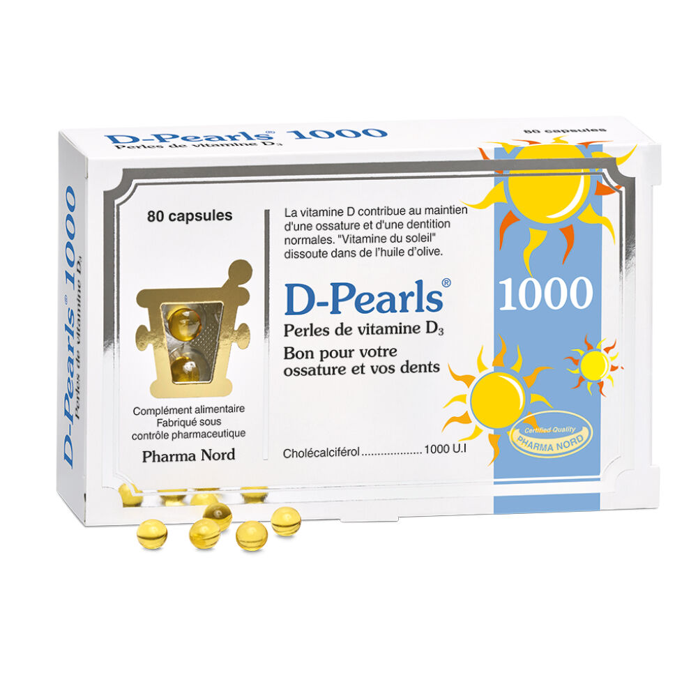 Vitamine D3 - D-Pearls 1000 Pharma Nord : Conditionnement - 80 capsules