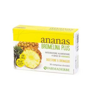 Farmaderbe Ananas Bromelina Plus Integratore Alimentare, 30 Compresse