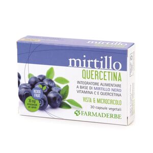 Farmaderbe Mirtillo Quercetina Integratore Alimentare, 30 Capsule