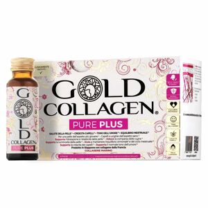 Minerva Gold Collagen Gold Collagen Pure Plus Integratore Pelle Capelli E Unghie, 10 Flaconi