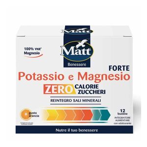 Matt Benessere - Potassio e Magnesio Forte Zero Zuccheri, 12 bustine