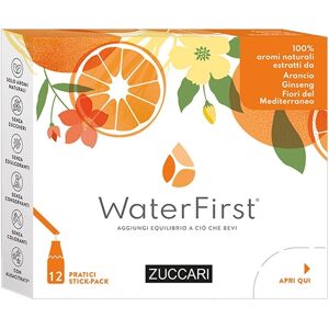 Zuccari WaterFirst - Aromatizzatore per Acqua Arancia Ginseng Fiori, 12stick