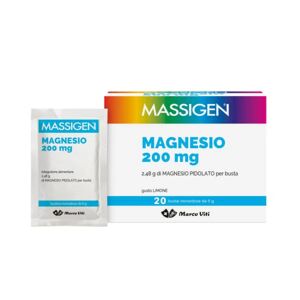 MASSIGEN Magnesio Pidolato 200 Mg Gusto Limone 20 Buste